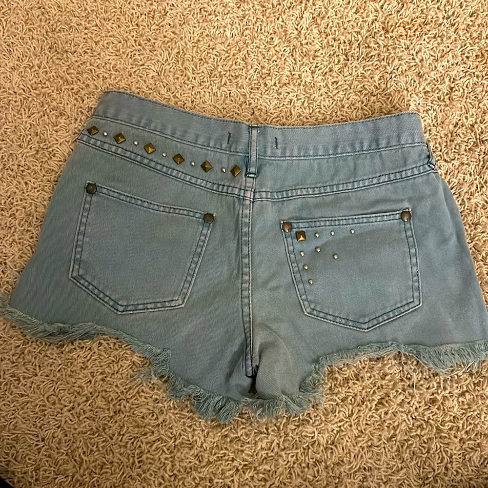Free People Denim Studded Cutoffs